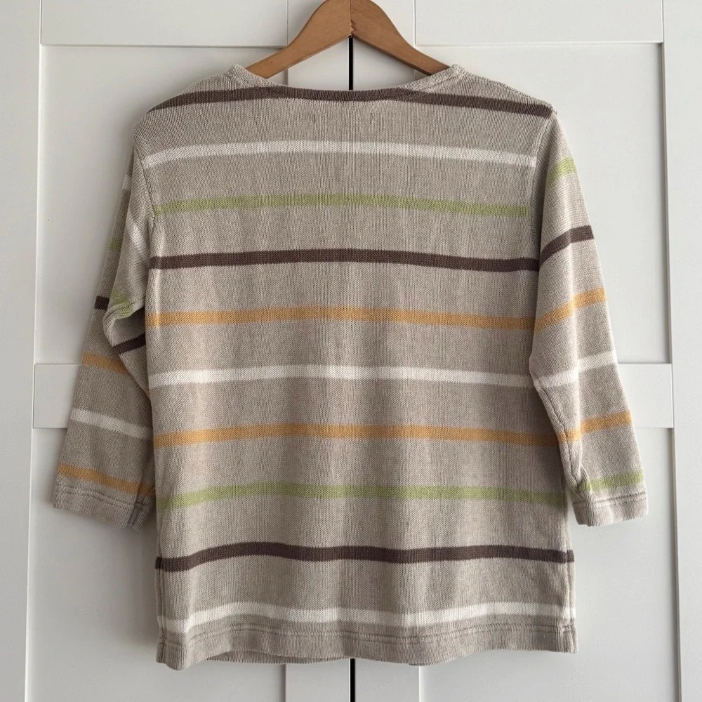 Gudrun Sjoden Striped Linen Organic Cotton Blend Sweater Size Small - Picture 2 of 4